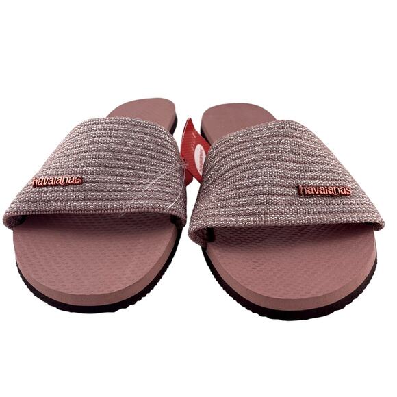 NWT Havianas Rose Pink Crocus Slide Sandal Size 7/8 Women - Picture 2 of 7